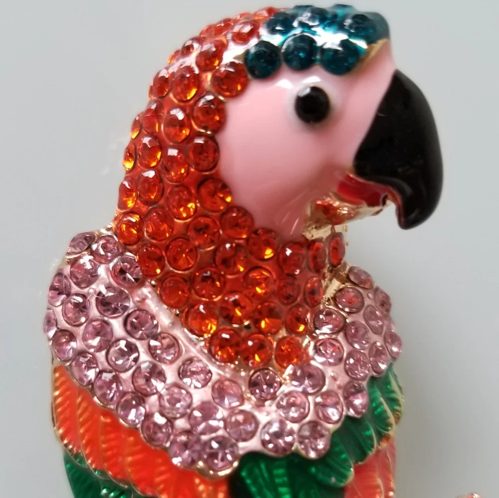 Huge Colorful Parrot Brooch Pin Pendant   NWT